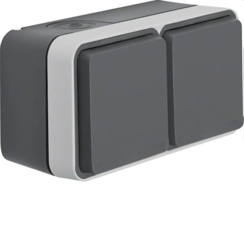 Berker SCHUKO-Steckdose M347843515 2fach waagerecht lichtgrau