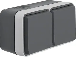Berker SCHUKO-Steckdose M347843515 2fach waagerecht lichtgrau
