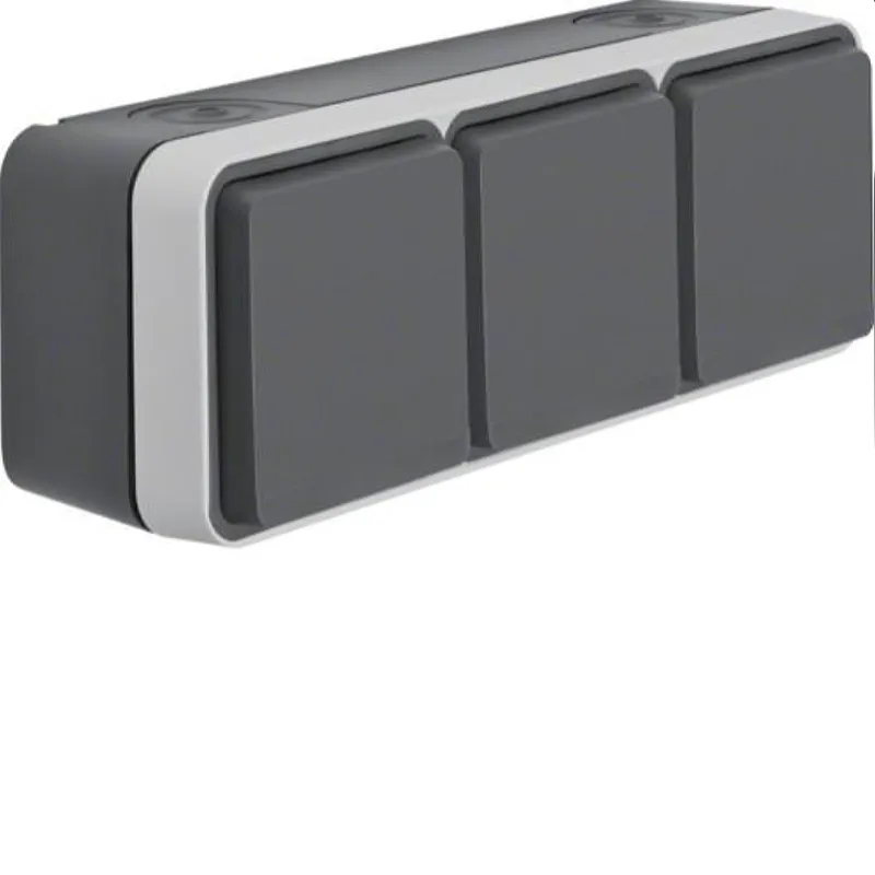 Berker SCHUKO-Steckdose M347733515 3fach waagerecht lichtgrau