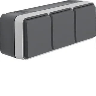 Berker SCHUKO-Steckdose M347733515 3fach waagerecht lichtgrau