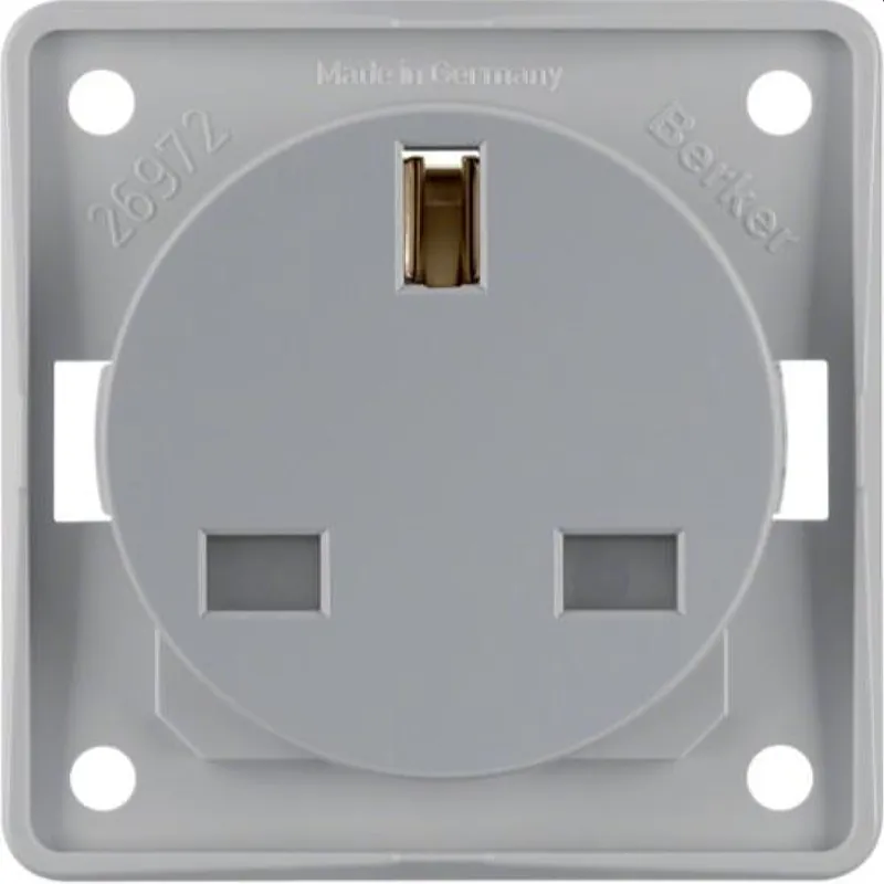 Berker Steckdose M3962622506 grau matt British Standard