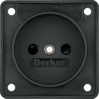 Berker Steckdose M39619405 ohne Schutzkontakt schwarz matt