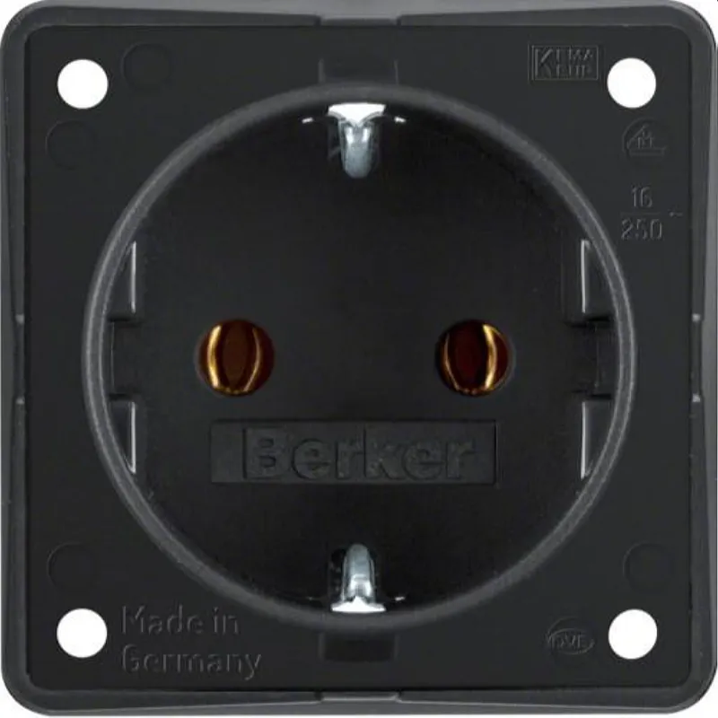 Berker SCHUKO-Steckdose M3947782503 schwarz matt
