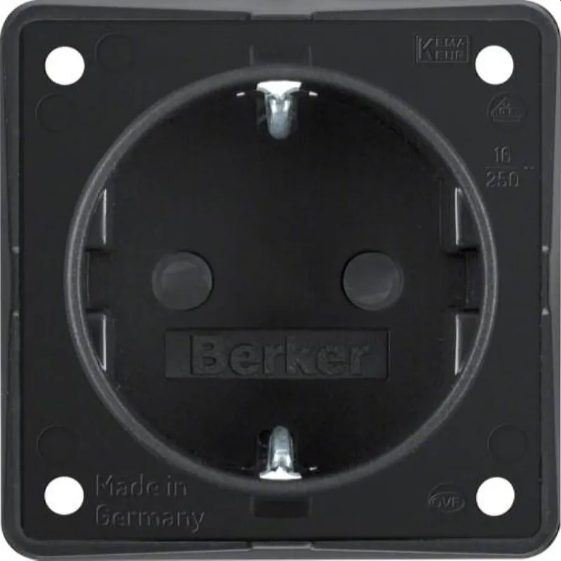 Berker SCHUKO-Steckdose M3947792503 schwarz matt