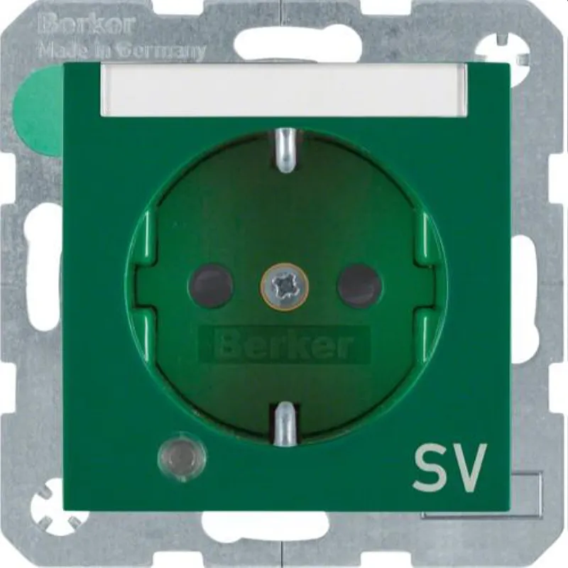 Berker SCHUKO-Steckdose M341108913 gruen glaenzend