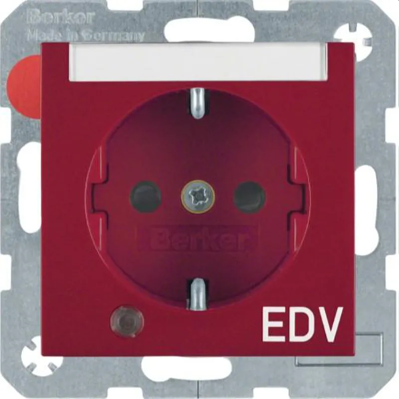 Berker SCHUKO-Steckdose M341108915 rot glaenzend