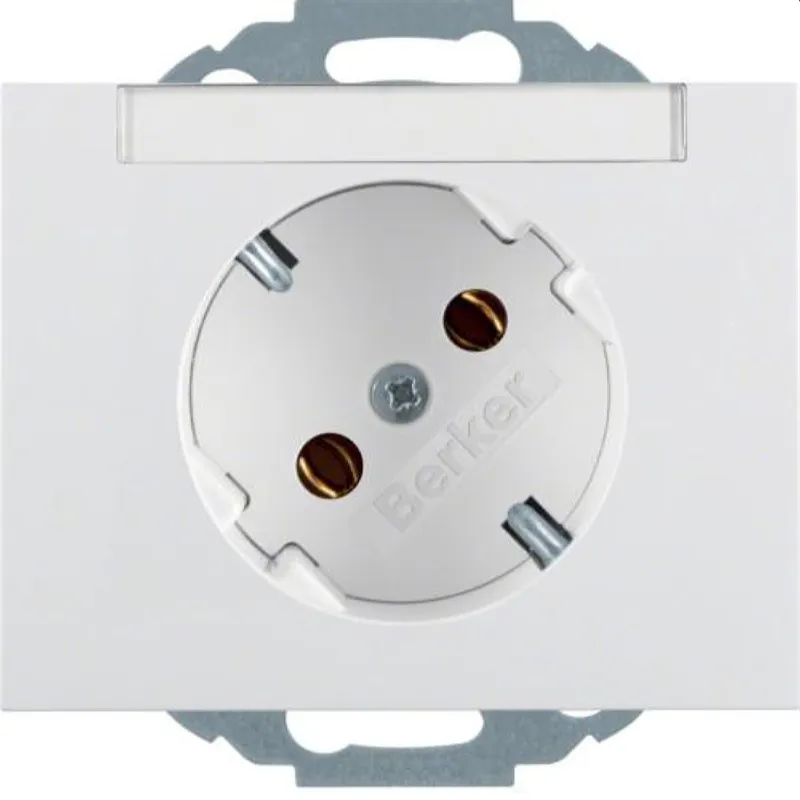 Berker SCHUKO-Steckdose M347287109 45Grad polarweiss glaenzend