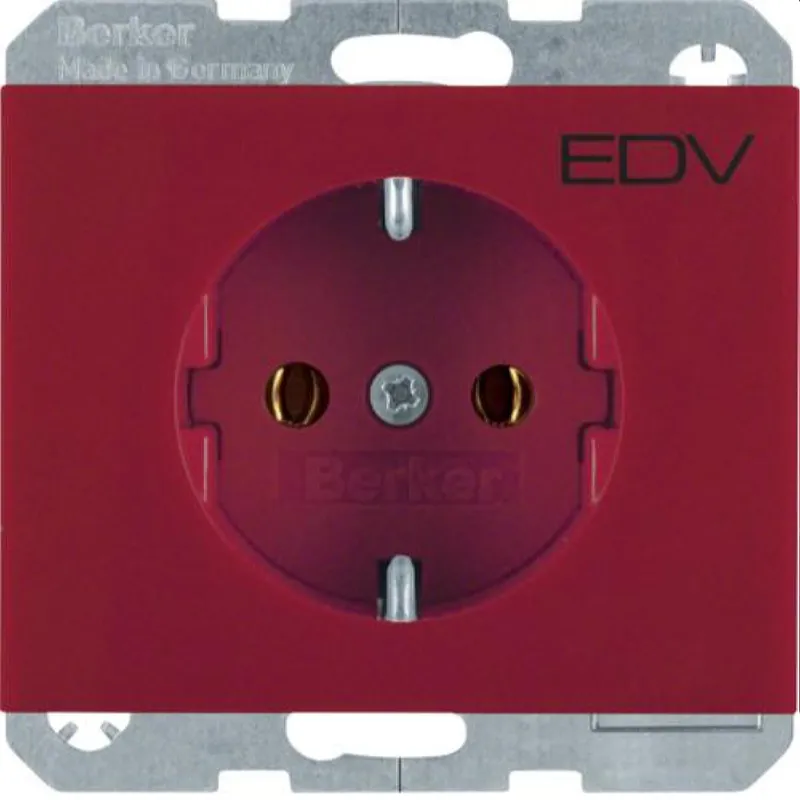 Berker SCHUKO-Steckdose M347157115 EDV rot glaenzend