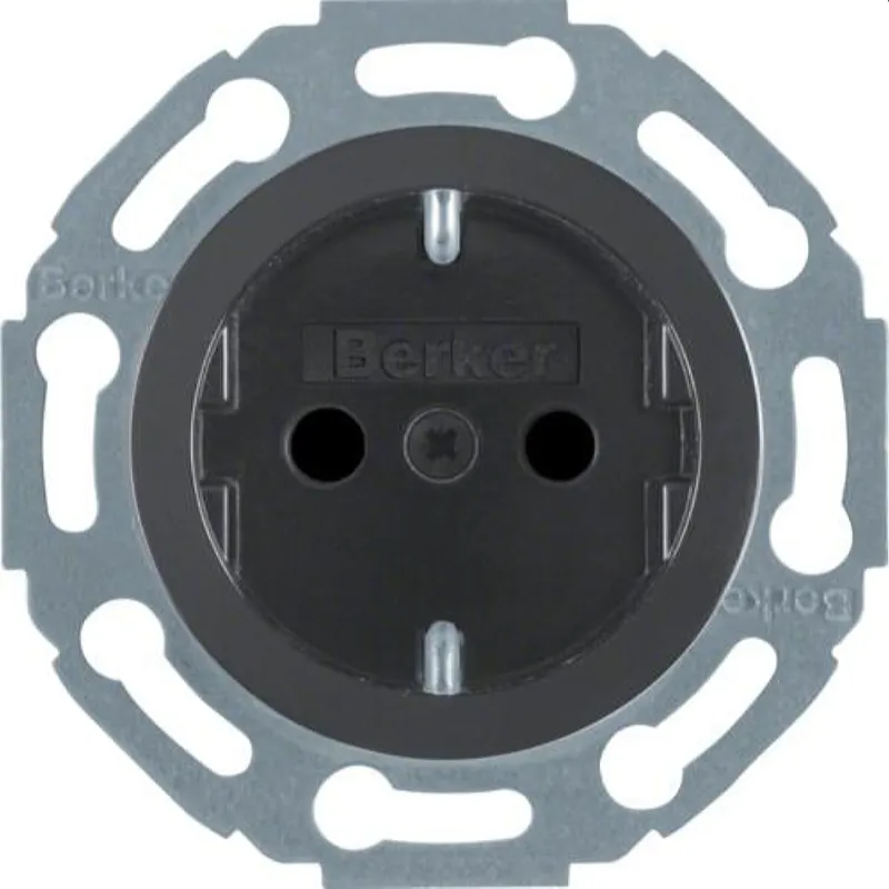 Berker SCHUKO-Steckdose M3475501 schwarz glaenzend