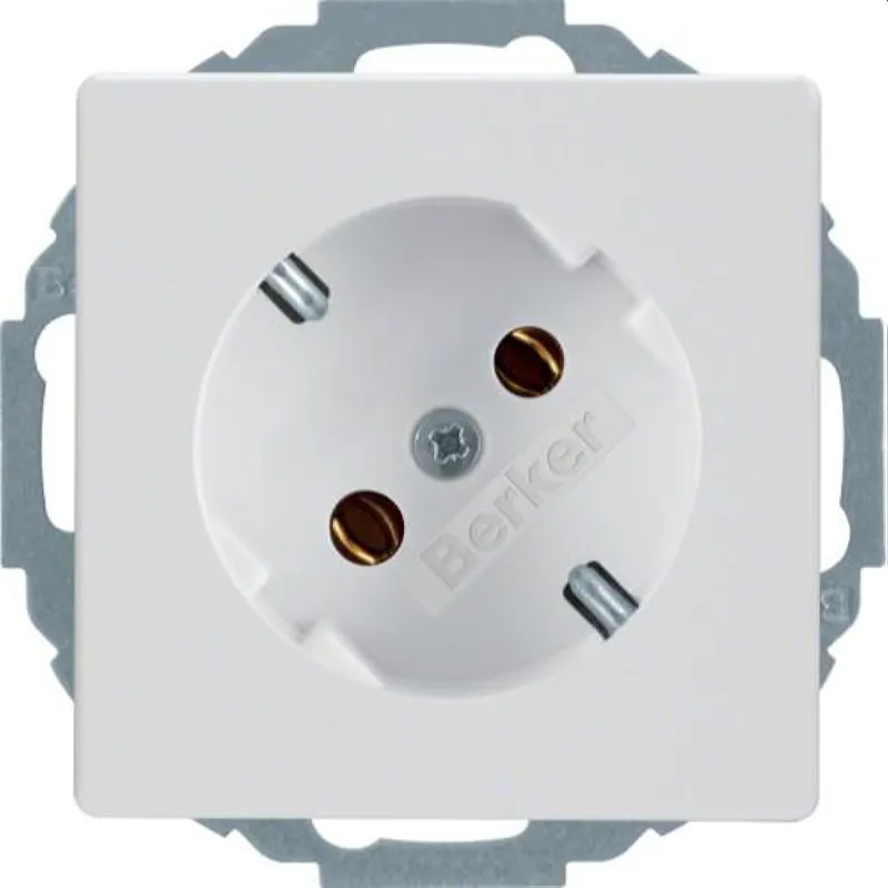 Berker SCHUKO-Steckdose M347276089 45Grad polarweiss samt