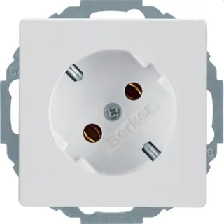 Berker SCHUKO-Steckdose M347276089 45Grad polarweiss samt
