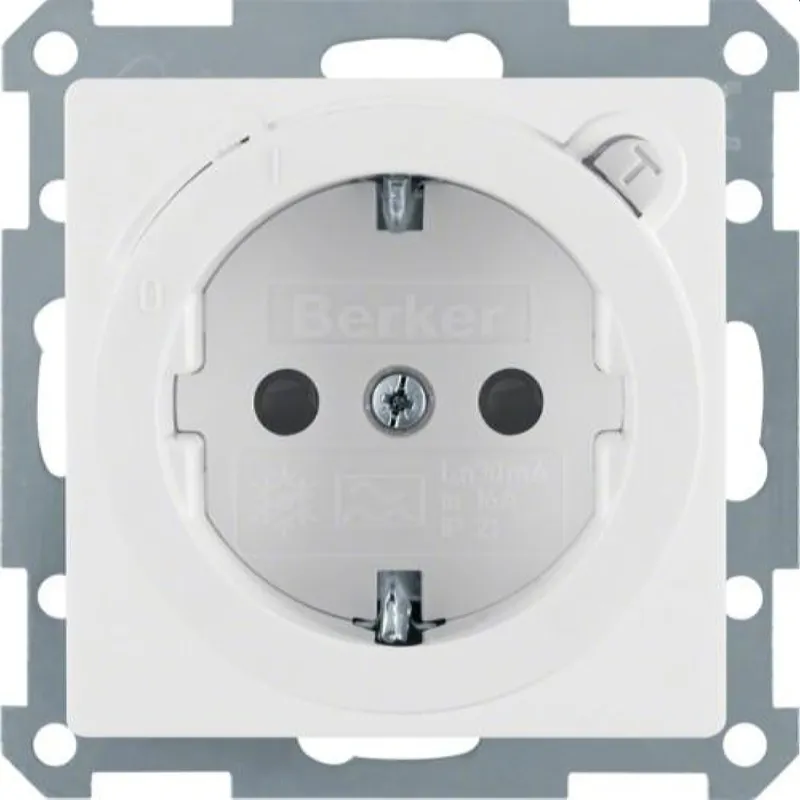 Berker SCHUKO-Steckdose M347086089 polarweiss samt