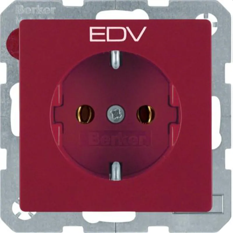 Berker SCHUKO-Steckdose M347436022 rot samt