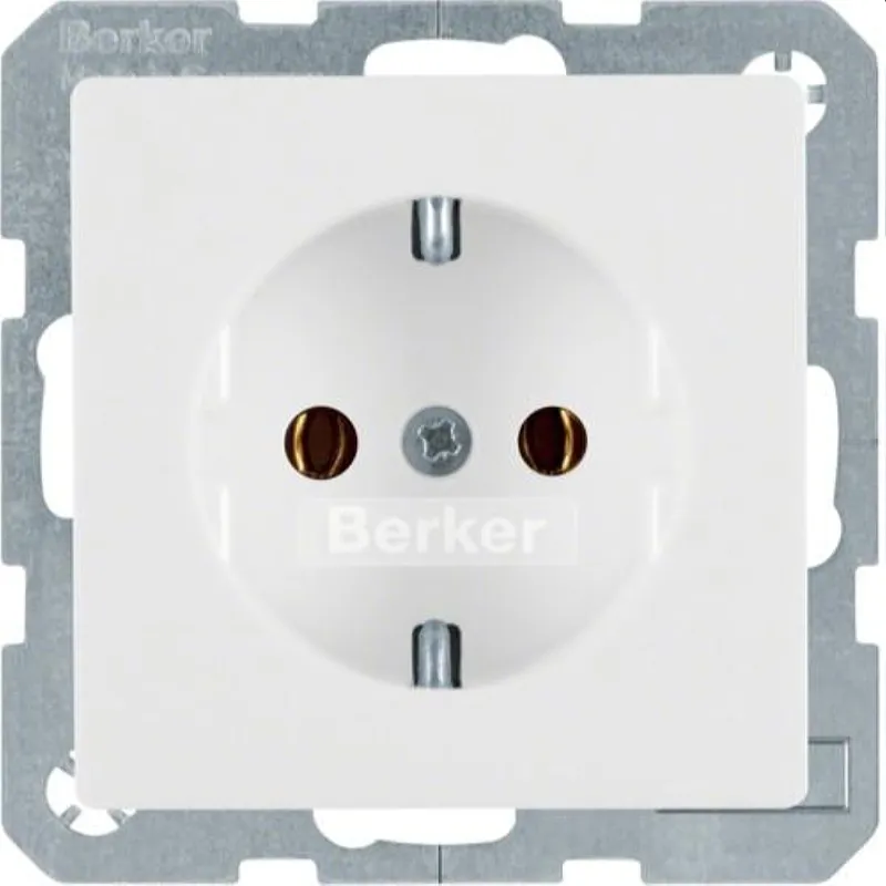 Berker SCHUKO-Steckdose M341436089 polarweiss samt