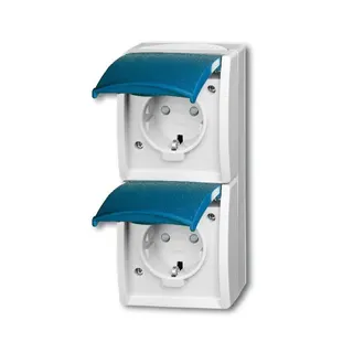 Busch-Jaeger 20-02 EBW-53 2fach senkrecht ocean Steckdose