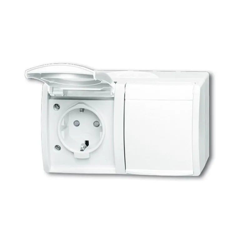 Busch-Jaeger 20/2 EBW-54 2fach waagerecht ocean Steckdose