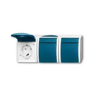 Busch-Jaeger 2300/3 EBW-53 3fach waagerecht ocean Steckdose