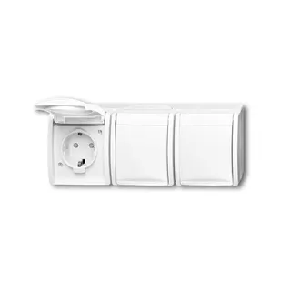 Busch-Jaeger 2300/3 EBW-54 3fach waagerecht ocean Steckdose