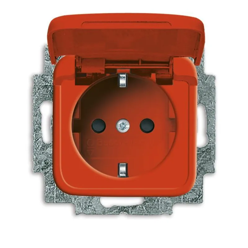 Busch-Jaeger 20 EUKB-14-212 Klappdeckel orange SCHUKO-Steckdose