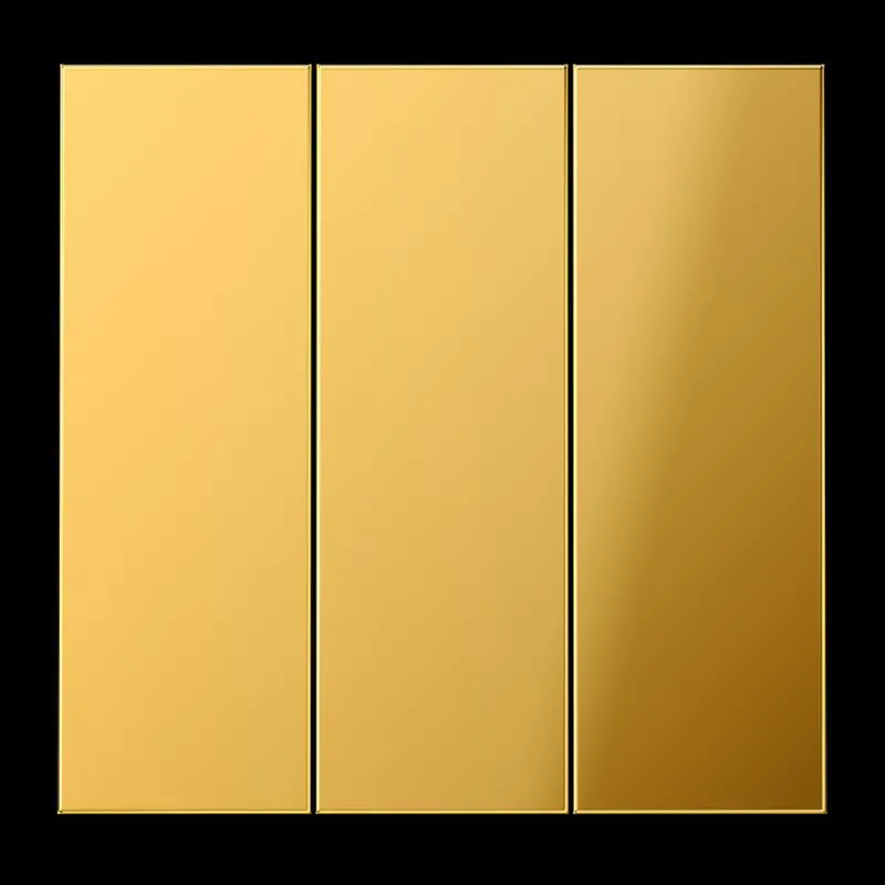 Jung Wippe 3fach, Metall goldfarben PVD-beschichtet, Serie LS, goldfarben GO993