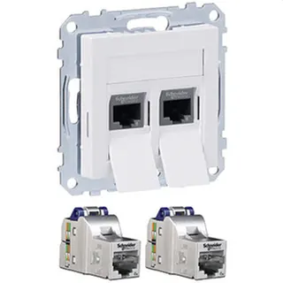 ELSO Datendose WDE002439 8/8 Kat.6A 2xRJ45 Exxact weiß