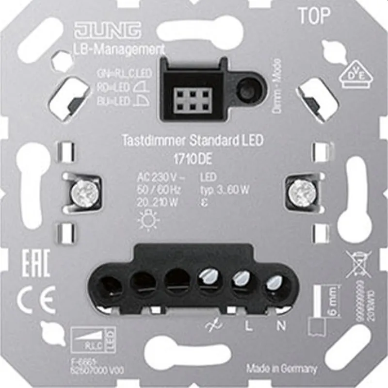 Jung Tastdimmer Standard LED, ohne Nebenstelleneingang 1710DE