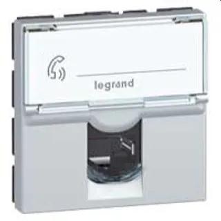 Legrand Datenanschlussdosen RJ45 Cat6A STP 2modulig alu Mosaic