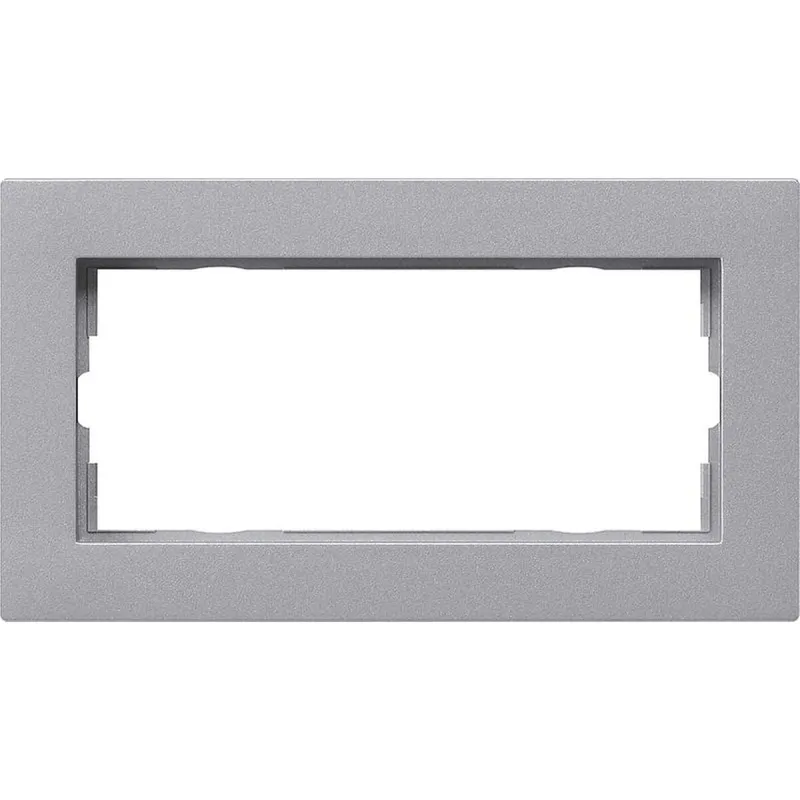Gira Abdeckrahmen 1002255 2fach o.M. flach E2 F alu 1002255