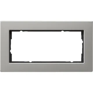 Gira Abdeckrahmen 1002335 2fach o.M. flach E2 Edelstahl 1002335