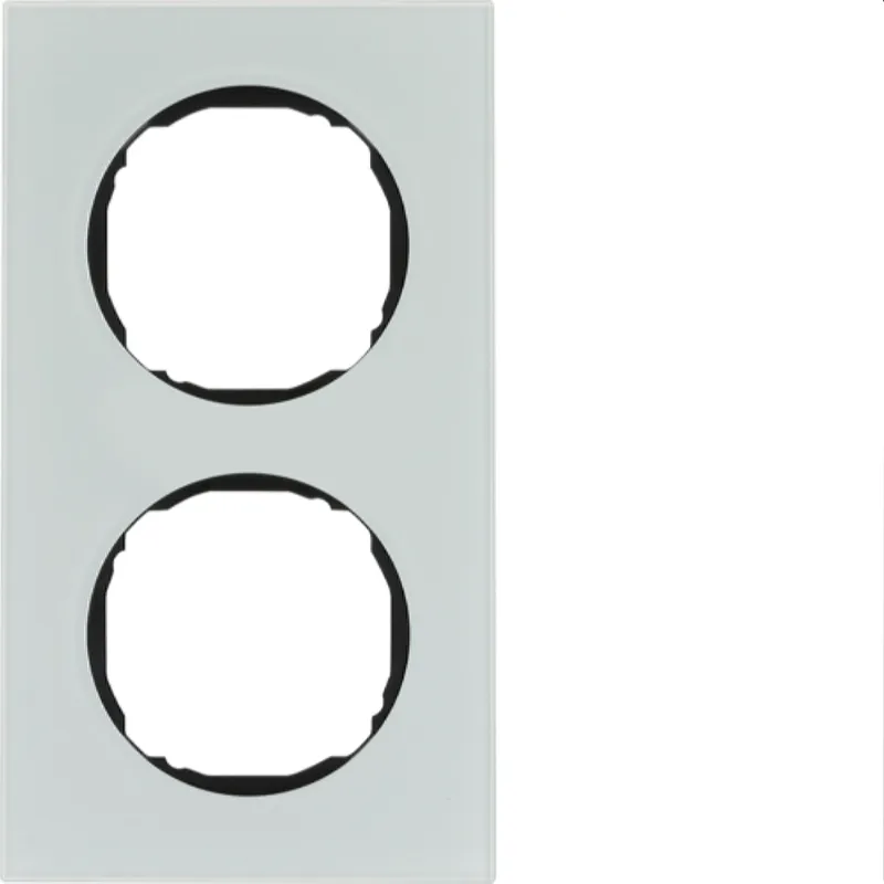 Berker Rahmen 10122609 2fach flach R.8 Glas polarweiß 10122609