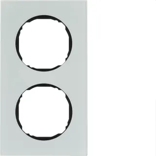 Berker Rahmen 10122609 2fach flach R.8 Glas polarweiß 10122609