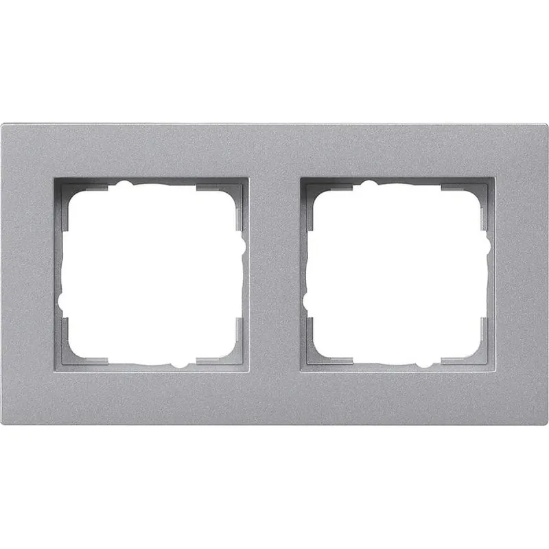 Gira Abdeckrahmen 0212255 2fach flach E2 F alu 0212255
