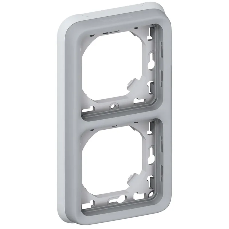Legrand Rahmen 2fach senkrecht grau Feuchtr. Plexo