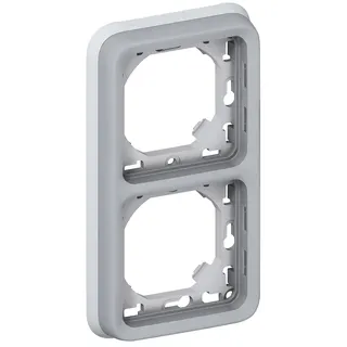 Legrand Rahmen 2fach senkrecht grau Feuchtr. Plexo