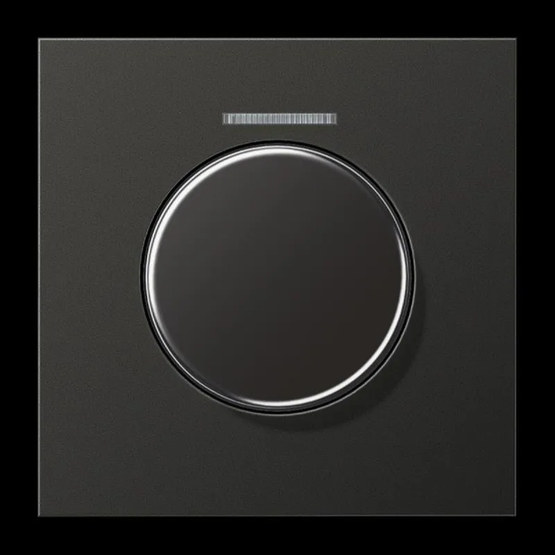 Jung Abdeckung mit Lichtleiter für KNX Drehsensor, Aluminium lackiert, Serie LS, anthrazit (lackiertes Aluminium) AL1940KO5AN