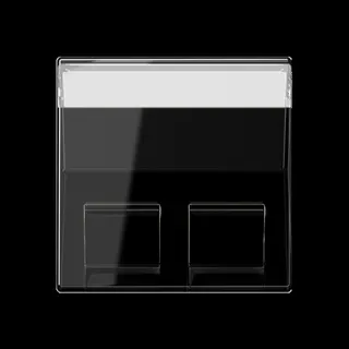 Jung Abdeckung für Montageadapter 30° 2fach, mit Schriftfeld, Thermoplast, Serie A, schwarz A569-30BFPLSW