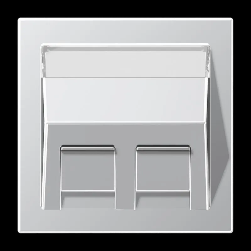 Jung Abdeckung für Montageadapter 30° 2fach, mit Schriftfeld, Thermoplast lackiert, Serie LS, Aluminium AL569-30BFPL-L