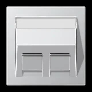 Jung Abdeckung für Montageadapter 30° 2fach, mit Schriftfeld, Thermoplast lackiert, Serie LS, Aluminium AL569-30BFPL-L