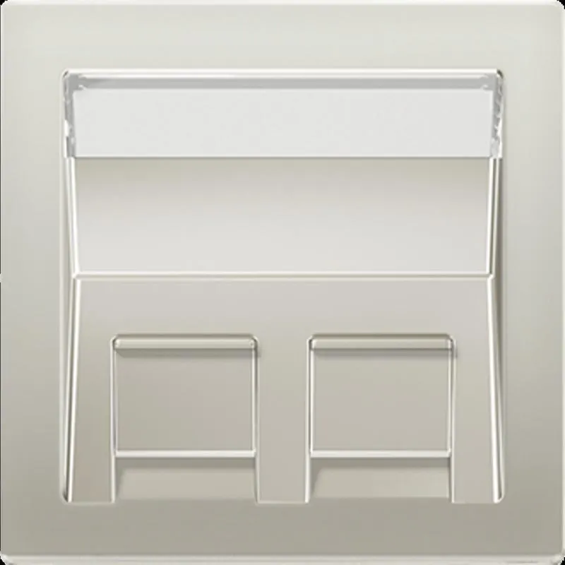 Jung Abdeckung für Montageadapter 30° 2fach, mit Schriftfeld, Thermoplast lackiert, Serie LS, Edelstahl ES569-30BFPL-L