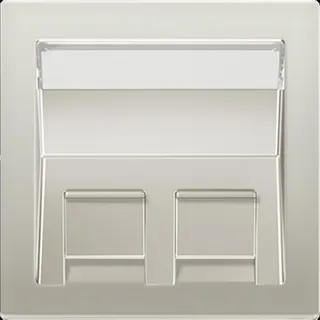 Jung Abdeckung für Montageadapter 30° 2fach, mit Schriftfeld, Thermoplast lackiert, Serie LS, Edelstahl ES569-30BFPL-L