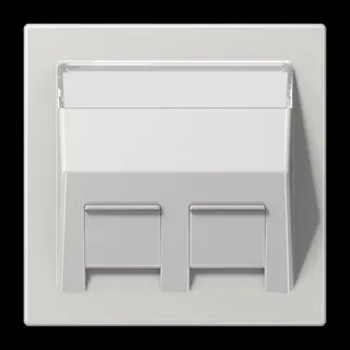 Jung Abdeckung für Montageadapter 30° 2fach, mit Schriftfeld, Thermoplast, Serie LS, lichtgrau LS569-30BFPLLG