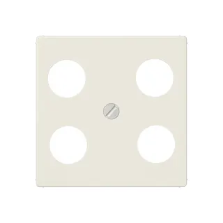 Jung Abdeckung für 4-Loch SAT-TV-Steckdose (Hirschmann), Thermoplast, Serie AS, weiß A561-4SAT1