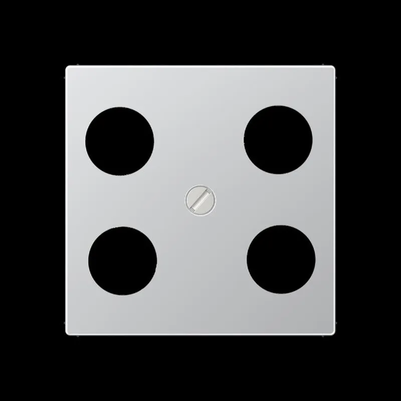 Jung Abdeckung für 4-Loch SAT-TV-Steckdose (Hirschmann), Thermoplast lackiert, Serie A, aluminium A561-4SAT1AL