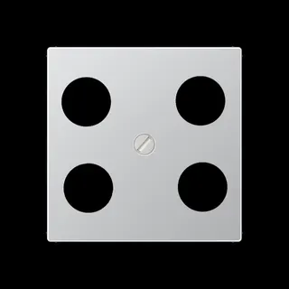 Jung Abdeckung für 4-Loch SAT-TV-Steckdose (Hirschmann), Thermoplast lackiert, Serie A, aluminium A561-4SAT1AL