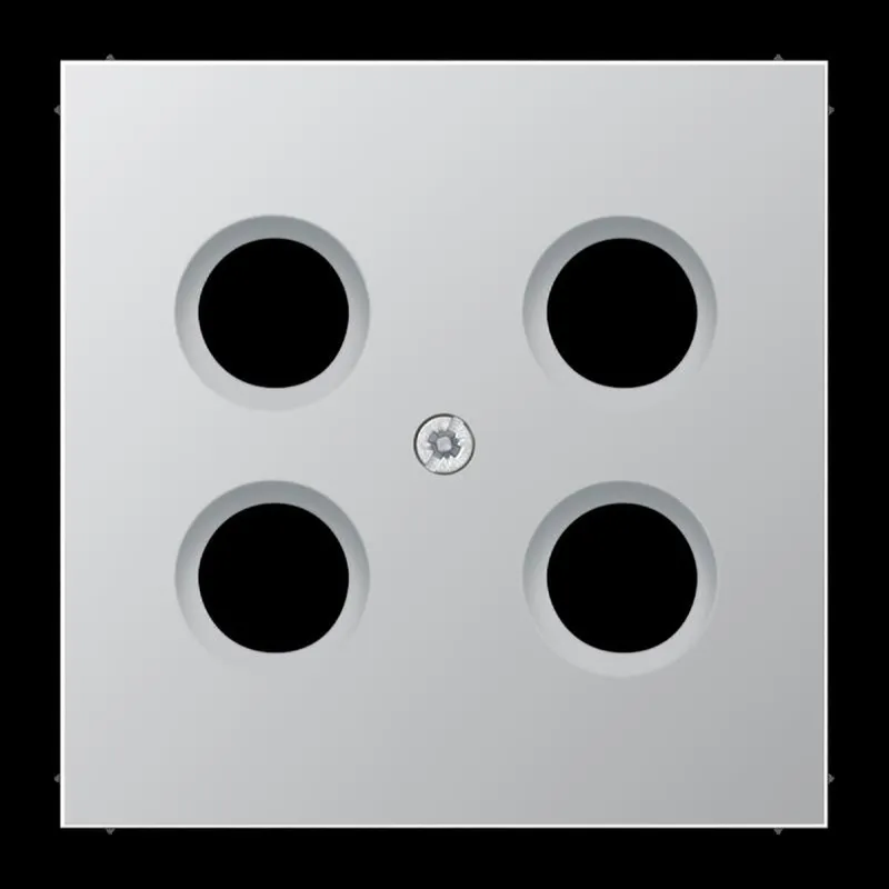 Jung Abdeckung für 4-Loch SAT-TV-Steckdose (Hirschmann), Serie LS, Aluminium AL2990-4SAT1