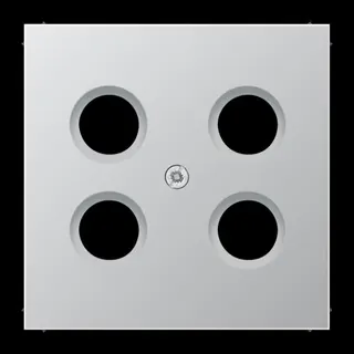 Jung Abdeckung für 4-Loch SAT-TV-Steckdose (Hirschmann), Serie LS, Aluminium AL2990-4SAT1