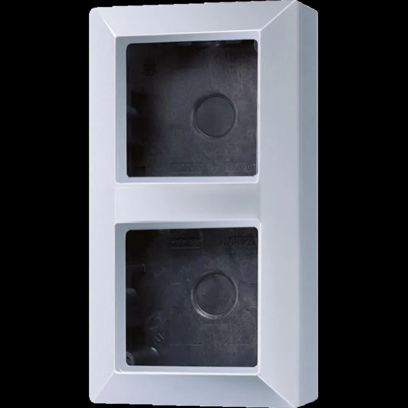 Jung Aufputz-Kappe 2fach, Serie AS, aluminium AS582AAL