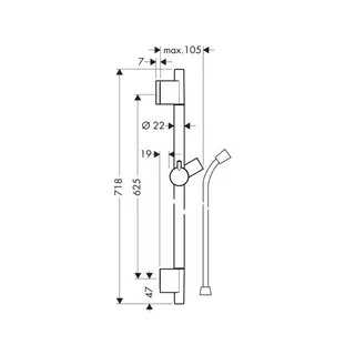 Hansgrohe Raindance Unica S Puro Brausenstange 650 mm chrom – Bild 2