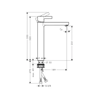 Hansgrohe Metris S Waschtischmischer Highriser ohne Ablaufgarnitur chrom – Bild 2