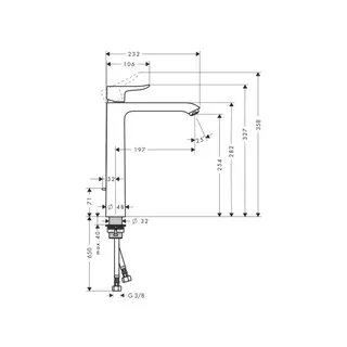 Hansgrohe Metris Waschtischmischer 260 Highriser chrom für Waschschüssel – Bild 2